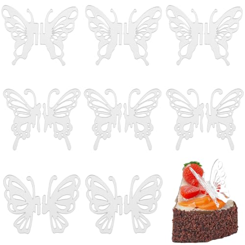 SUNNYCLUE 15 Stück Acryl Schmetterling Kuchen Topper Schmetterling Kuchen Dekorationen Silber Schmetterling Cupcake Topper Hohl Acryl Cupcake Topper Schmetterling Topper für Geburtstag Hochzeit Party von SUNNYCLUE