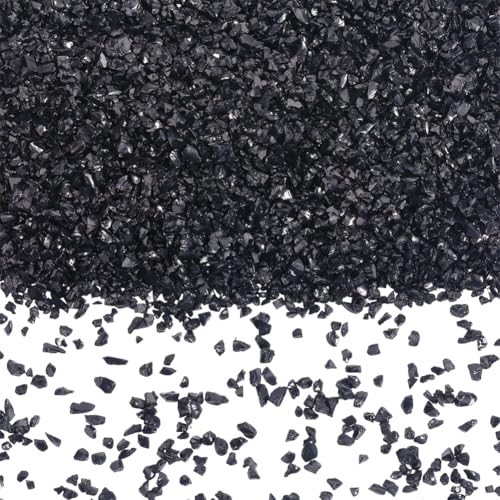 SUNNYCLUE 150g Schwarzes Zerbrochenes Glas Zerbrochene Glasstücke Unregelmäßiger Mini Glitzer Kunstharz Flocken Pailletten Kristallstreusel Chips Zur Schmuckherstellung Nagelkunst Basteln Heimdekorati von SUNNYCLUE