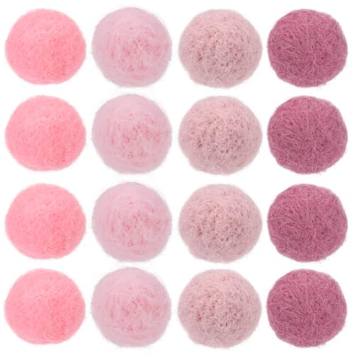 SUNNYCLUE 40 Stück Wollfilzbälle Wollbommel Gefilzte Wollbälle 20 mm Handgefertigte Wollfilz Pompons Rosa Wollfilzbällchen Puffbälle Gefilzte Pompons Zum Basteln DIY Weihnachtsschmuck Zuhause Party De von SUNNYCLUE