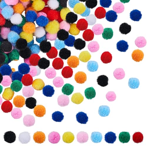 SUNNYCLUE 400 Stück Pompom Bälle In 10 Farben Großpackung 10mm Pompons Verschiedene Mehrfarbige Fasern Weiche Flauschige Dekoration Runde Mini Pompom Bälle Zum Selbermachen Kreatives Kunsthandwerk Par von SUNNYCLUE