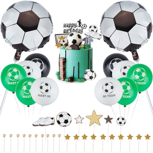 SUNNYCLUE 43 Stück Fußball Kuchenaufsatz Aus Papier Fußballaufsatz Aus Kunststoff Fußball Kuchenaufsatz Fußball Kuchendekorationen Fußball Dekorationen Für Kuchen Sportbälle Motto von SUNNYCLUE