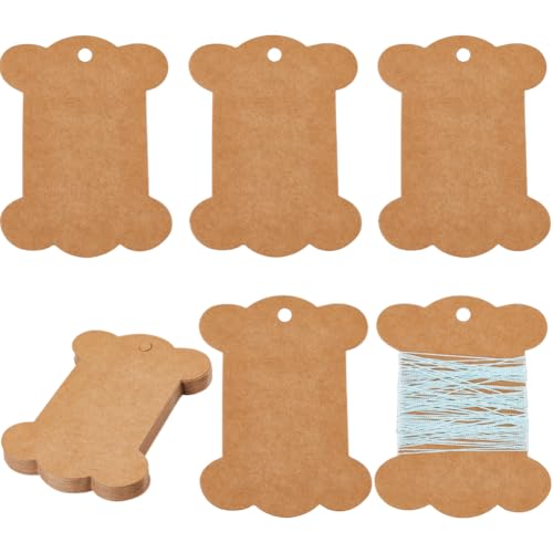 SUNNYCLUE 80 Stück Stickgarn Pappspulen Zahnseidenspulenhalter Kraftpapier Spule Kamel Dicke Kartonband Aufbewahrung Fadenverpackungskarten Für Garn Kreuzstich Basteln DIY Nähaufbewahrung von SUNNYCLUE