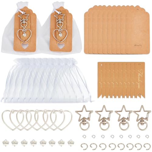 SUNNYCLUE DIY 25 Set Liebes Schlüsselanhänger Bastelset Herz Schlüsselanhänger Paket Hochzeits Schlüsselanhänger Geschenke Mit Dankesanhängern Organza Beutel Hochzeits Souvenirs Für Gäste Hochzeits Ge von SUNNYCLUE