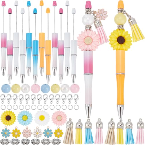 SUNNYCLUE DIY 8 Set Blumen Perlenstifte Bastelset Perlenstifte Perlenstifte Blumen Silikonperlenstifte Schwarze Tinte Kugelschreiber Perlenstift Großpackung Für Lehrer Studenten Krankenschwestern Gesc von SUNNYCLUE