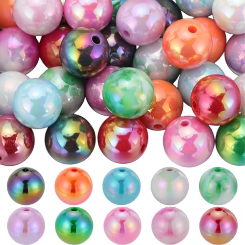 SUNNYCLUE Kaugummi Perlen Acrylperlen 16 mm Große Runde Perlen Undurchsichtig Bunt ab Farbe Bastelperlen Klobige Kaugummi Perlen Perlenbestickte Stift Chunk Kunststoffperlen Für Die Schmuckherstellung von SUNNYCLUE