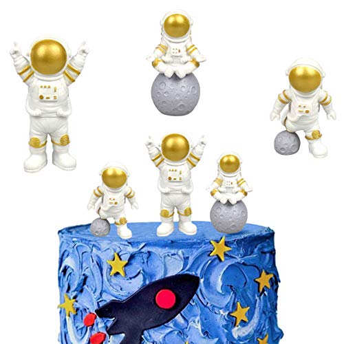 SUNSK Tortendeko Astronauten Figuren Weltraum Kuchen Topper Astronaut Kuchendekoration Raum Cake Topper Spaceman für Kindergeburtstag Weltraumparty Deko Kinderzimmer von SUNSK