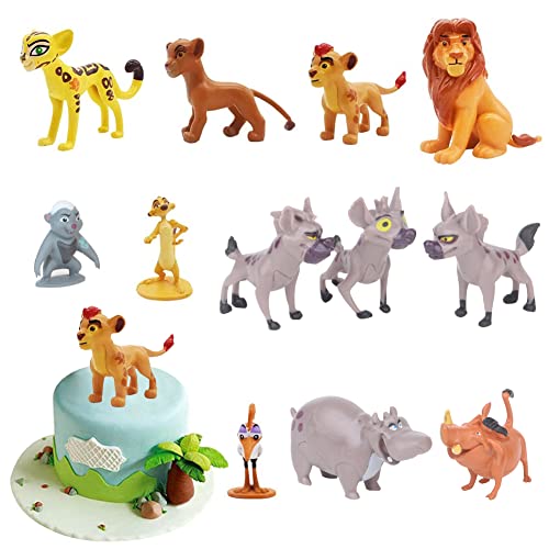 SUNSK Tortendeko Löwen König Kuchen Topper Kuchendeckel King Lion Tiere Figuren Set für Kinder Geburtstagstorte Geschenke Garten Dekoration Ornamente (12 Stück) von SUNSK