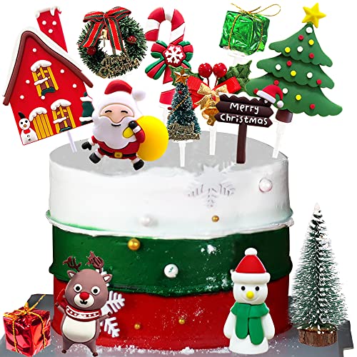 SUNSK Weihnachten Tortendeko Weihnachtsmann Kuchen Deko Weihnachten Tortenaufleger Schneemann Weihnachtsbaum Tortendeko Weihnachtsdeko Kuchendeko Torte Deko Kuchen von SUNSK