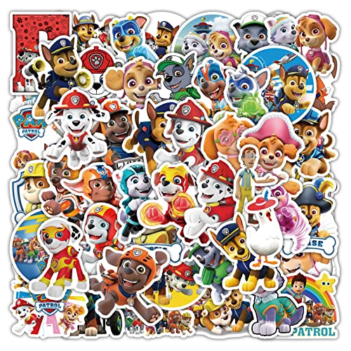 Paw Patrol Sticker Kinder Set 50 Stück Anime Paw Patrol Sticker Jungen Mädchen Wasserfeste Vinyl Aufkleber Kinder für Skateboard Laptop Koffer Helm Motorrad Auto Fahrrad Handy,Kindergeburtstag Party von SUNYOVIME