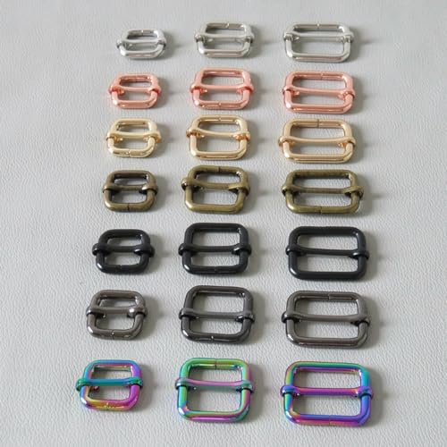 1 Stück Metallschnallenversteller, dreieckig, für Tasche, Rucksack, Gürtel, Riemen, Schlaufe, Hardware, Hundehalsband, Rucksackverschluss, Gurtbandbreite 20 mm, Regenbogen von SUOCMG