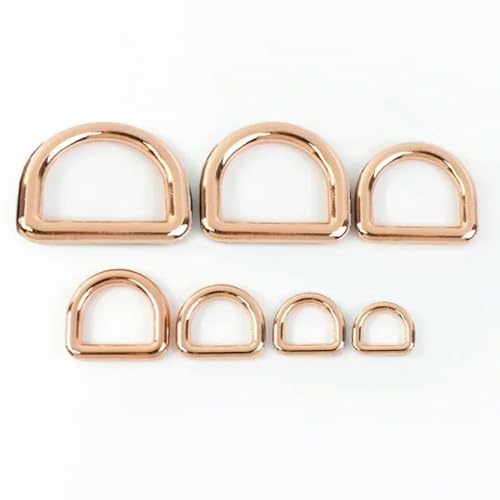 10 Stück 10–50 mm Außendurchmesser, Ring, Metallschnallen, Rucksackgurt, Gürtel, Hundehalsband, Gurtband, Verschluss, DIY, Lederhandwerk, Taschen, Zubehör-50 mm-Roségold von SUOCMG