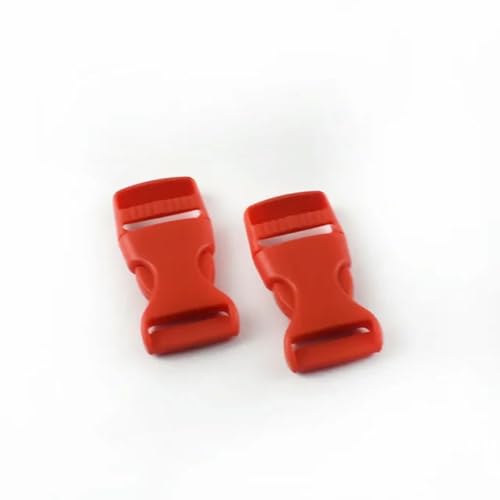 10 Stück 15–38 mm farbige Schnallen aus Gurtband, verstellbare Entriegelungsschnallen, Taschengurt, Sicherheitsgurt, Hundehalsband, DIY-Bastelzubehör-25 mm-B1-Rot von SUOCMG