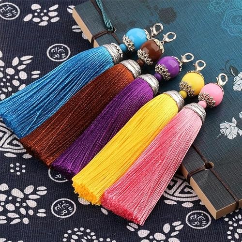 100 Stück/Los Seidenquaste Schmuck DIY Zubehör handgefertigte Wohnaccessoires Schmuckzubehör Quaste-100 Stück-Farbe 6 von SUOCMG