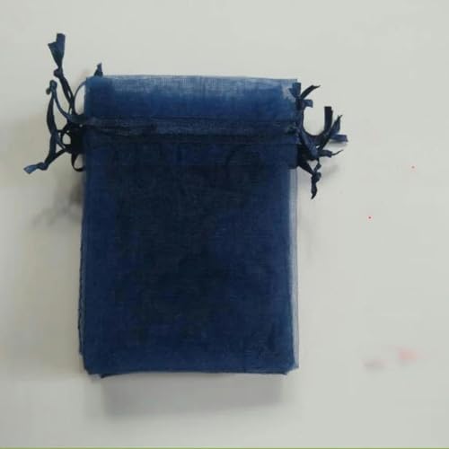 100 Stück marineblaue Organzabeutel mit Kordelzug, für Hochzeiten, Schmuckverpackungen, Beutel, Party-Dekorationszubehör, Beutel, 5 x 7 cm, 200 Stück von SUOCMG