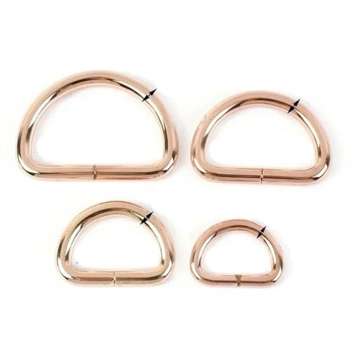 5 Stück roségoldfarbene Taschenschnallen, Metall-OD-Ring-Clip-Verschluss, dreiteiliger Schieberhaken, Rucksack-Gürtelgurt, DIY-Hardware, Nähzubehör-20 mm-F4-6-Roségold von SUOCMG