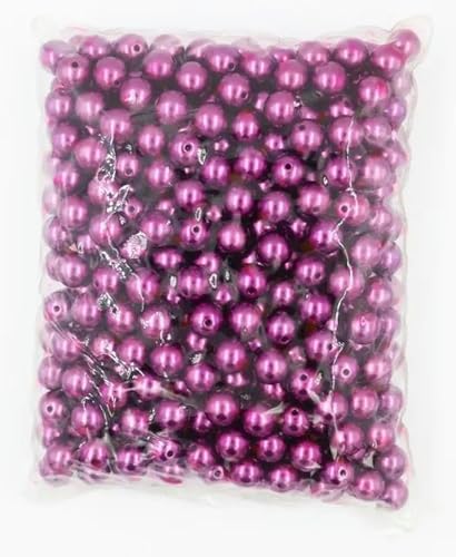 500 Gramm 3/4/6/8/10/12 mm, mehrfarbig, mit Loch, Acryl-Imitationsperlen, runde lose Perlen zur Schmuckherstellung, Zubehör-Amethyst-3 mm, 500 Gramm von SUOCMG
