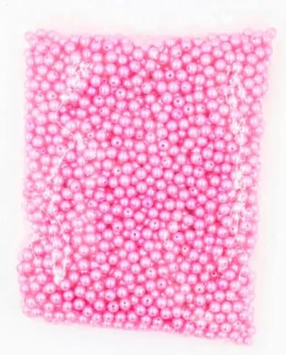 500 Gramm 3/4/6/8/10/12 mm, mehrfarbig, mit Loch, Acryl-Imitationsperlen, runde lose Perlen zur Schmuckherstellung, Zubehör-Rose, 6 mm, 500 Gramm von SUOCMG