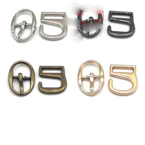 8 Sets Metallschnalle mit 9 Haken zum Ausbessern von Schuhen, Taschen, Gürtelschnallen, Dekoration, DIY-Schuhzubehör, Nähen-Nr. 024B, 10 mm, 8 Sets von SUOCMG