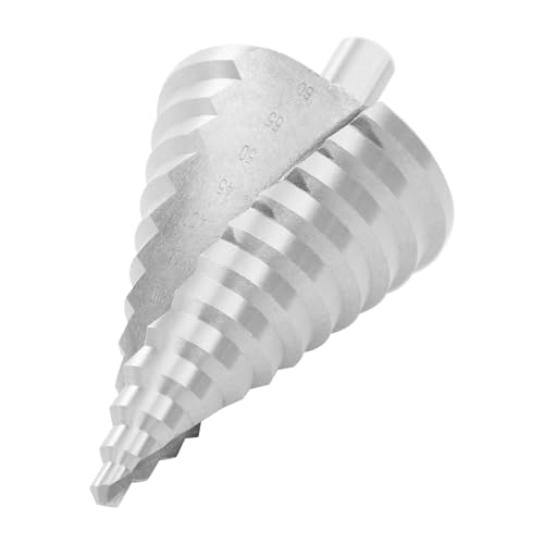 HSS Stufenbohrer HaroldDol, Ø 6-60mm Spiralnut Stufenbohrer Schrittbohrer Konusbohrer Schälbohrer Kegelbohr, für Eisenplatte, PVC-Platte, Dämmplatte von SUONTY