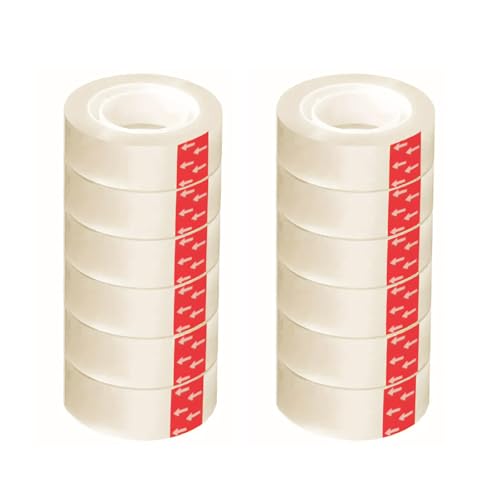 Super Mundo Klebeband Transparent, 12 Rollen, 18 mm x 35 m, ideal für Büro und Zuhause (12 Rollen) von SUPER MUNDO SM