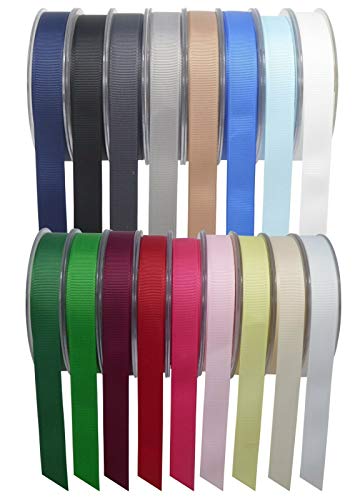 SR Super Ribbons Ripsband, hochwertig, 3 mm, 6 mm, 10 mm, 15 mm, 25 mm und 40 mm, 20/50 m auf Hartplastik-Rollen, weiß, 15mm x 20m von SUPER RIBBONS