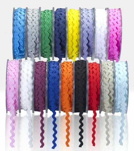 SUPER RIBBONS®™ - Vollspule, 6 mm, hochwertiges RIC RAC Band/Geflecht/Besatz, 20 m Rolle, gebrochenes Weiß von SUPER RIBBONS