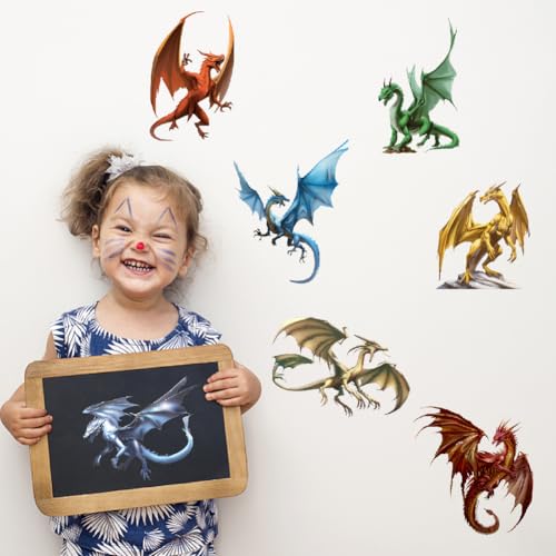 SUPERDANT 3D Drachen Wandaufkleber 15 Stück Flugsaurier Wandaufkleber Realistische Dinosaurier Wanddekoration Kinderzimmer Wandaufkleber Vinyl Abziehen Und Aufkleben Für Kinderzimmer Wanddekoration von SUPERDANT