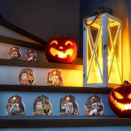 SUPERDANT 3D Maus Familie Halloween Dekor Wandaufkleber Kürbis Boden Lustige Wandtattoo Wanddekoration Halloween Partyzubehör Dekoration Für Kinderzimmer Schlafzimmer Kinderzimmer Wanddekoration von SUPERDANT