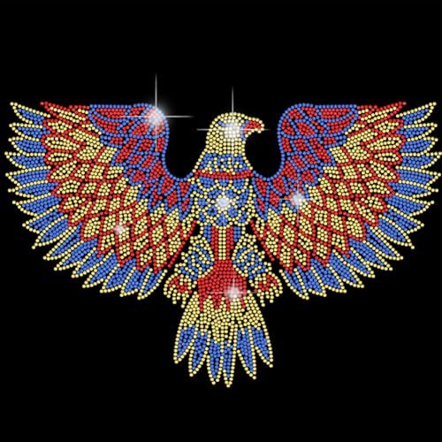 SUPERDANT Adler Totem Zum Aufbügeln Strass Transfer Adler Kristall Wärmeübertragungsaufkleber Hotfix Strass Bling Aufkleber Patches Aufkleber Für T Shirt Kleidung DIY Kunst Handwerk Geschenke von SUPERDANT