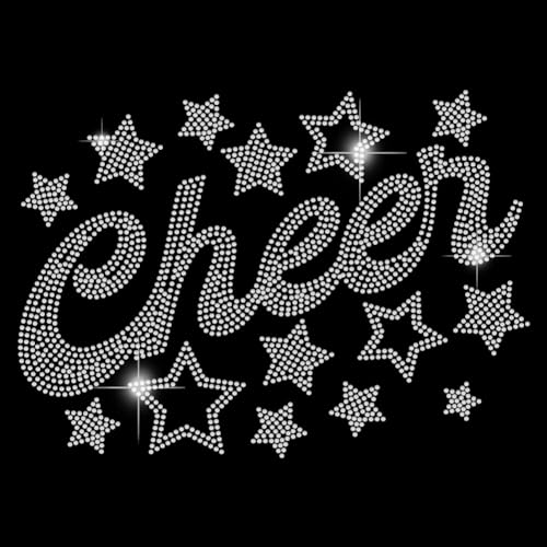 SUPERDANT Cheer Bügel Rhinestone Transfer Cheer Stars Bling Aufkleber T Shirt Kristall DIY Heat Transfer Sticker Kristall Dekor Für Kleidung Tragetasche DIY Kunsthandwerksgeschenke von SUPERDANT