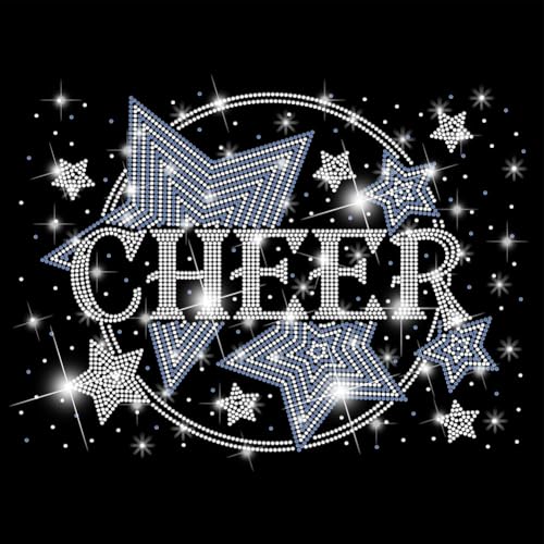 SUPERDANT Cheer Stars Strass Aufnäher Zum Aufbügeln Cheer Stars Kristall Wärmeübertragungsaufkleber Cheer Bling Strass Aufnäher Für T Shirt Kleidung Tragetasche DIY Kunsthandwerk Geschenke von SUPERDANT