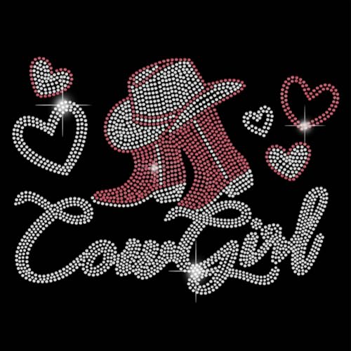 SUPERDANT Cowboystiefel Hotfix Strass Kuhmädchen Bügeln Auf Strass Transfer Bling Strass Aufkleber DIY Kristall Kuhmädchen Stil Hotfix Transfer Sticker Kristall Für T Shirt Kleidung Hoodie Kunst Dekor von SUPERDANT