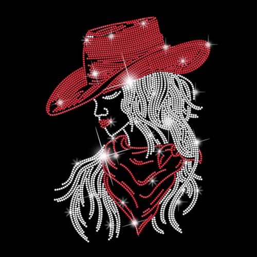 SUPERDANT Cowgirl Strass Hotfix Zum Aufbügeln Cowboy Kristall Strass Transfer zum Aufbügeln Cowgirl Strass Hotfix Transfer Patch Für Mädchen T Shirt Kleidung Tragetasche DIY Kunst Basteln Geschenke von SUPERDANT