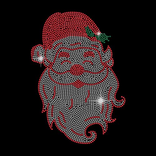 SUPERDANT Der Weihnachtsmann Hotfix Strass Weihnachtstag Bling Aufkleber Strass Weihnachtsmann Bügelbild Strass Zum Aufbügeln Weihnachtstag Aufbügel Applikationen Kostümzubehör für Kleidung T-Shirt von SUPERDANT