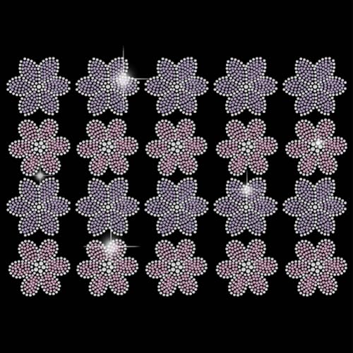 SUPERDANT Flora Bling Strass Bügelbilder Blumen Strass Bügelbild Hotfix Transfer Aufkleber Kristall Strass Vorlage Applikation Reparatur Transfer Bling DIY Designs 21 × 29,7 cm von SUPERDANT