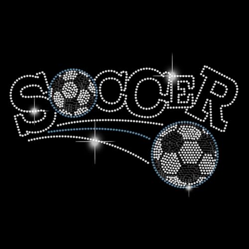 SUPERDANT Fußball Herz Strasssteine Zum Aufbügeln Wärmeübertragung Fußballliebhaber Kostüm T Shirt Kristall Wärmeübertragung T Shirt Kristall Hotfix Strasssteine Bling DIY Aufkleber von SUPERDANT