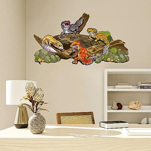 SUPERDANT Gecko Eidechse Wandaufkleber Tropische Tiere Wandaufkleber Buntes Tierdekor Kinderzimmer Wandaufkleber Für Klassenzimmer Kinderzimmer Schlafzimmer Kinderzimmer Dekoration Heimkunst von SUPERDANT