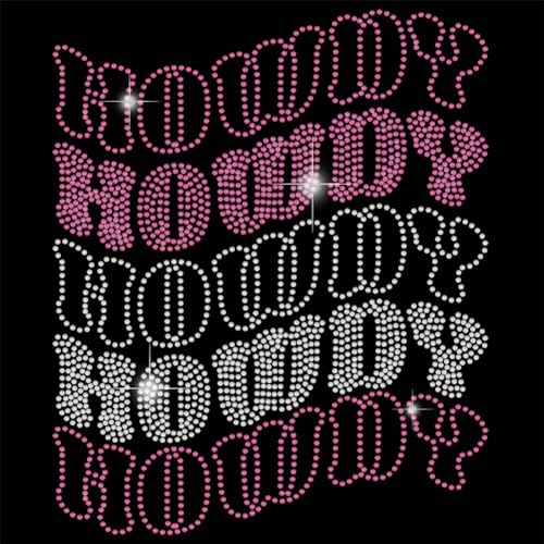 SUPERDANT HOWDY Strass Aufkleber Zum Aufbügeln Hotfix Heat Transfer Decal Glas Hotfix Strass DIY Transfers Patches Crystal Motif Transfer Applikation Aufbügeln Aufkleber Für Kleidung von SUPERDANT