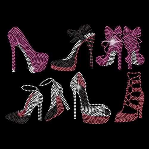 SUPERDANT High Heels Strass Transferfolie Zum Aufbügeln Kristall Wärmeübertragung High Heels Designs Kristall Aufkleber Strass Bling Aufkleber Für Mädchen Kleidung Tasche DIY Geschenke von SUPERDANT