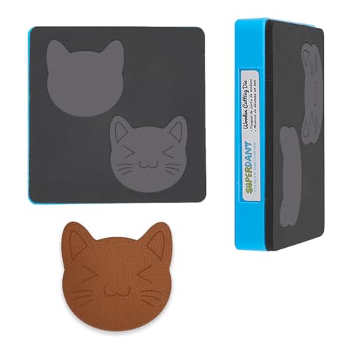 SUPERDANT Leder Lesezeichen Stanzformen Mit Katzenmotiv Niedliche Katzen Eckseitenecken Stanzformen Etikett Karte Holzstanze DIY Lederhandwerk Tier Lesezeichen Für Bücherwurm Buchliebhaber Geschenk von SUPERDANT