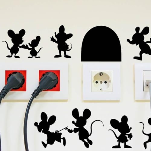 SUPERDANT Lustige Maus Wandaufkleber Mäuse Und Löcher Aufkleber Selbstklebende Vinyl Wandaufkleber DIY Für Schlafzimmer Badezimmer Party Dekor Lustige Aufkleber Für Wand Raumdekoration Wanddekoration von SUPERDANT