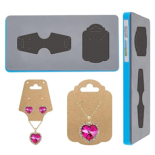 SUPERDANT Ohrring Halsketten Karten Leder Stanzformen 2 Stile Schmuck Display Hintergrundkarten Gestanzte Halsketten Schlitze Zubehör Kartenschnitte Für DIY Bastel Schmuckverpackungen von SUPERDANT