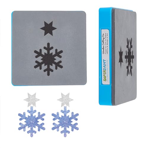 SUPERDANT Schneeflocken Leder Stanzformen Weihnachtsohrringe Holzstanzen DIY Handwerk Stanzen Scrapbooking Kunstleder Stanzformen Maschine Für Schlüsselanhänger Ornamente Geschenke von SUPERDANT