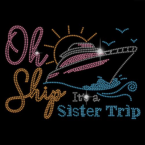 SUPERDANT Sister Trip Strass Aufnäher Zum Aufbügeln Hotfix Transfer Solar Sonnenkristall Strassstein Wärmeübertragung Strass Aufnäher Für T Shirt Weste Schuhe Hut Jacke Kleidung DIY Zubehör von SUPERDANT