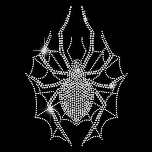 SUPERDANT Spinnen Bling Aufkleber Strass Spider Iron On Strass Transfer T Shirt Kristall Hitzeübertragungsdesigns Halloween Spider Bling Hotfix Strass Für Kleidung Tragetasche Halloween Geschenk von SUPERDANT