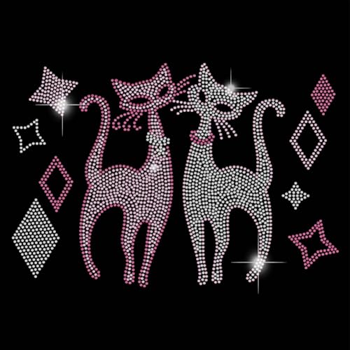 SUPERDANT Katze Bling Aufkleber Strass Katze Bügeleisen Auf Strass Transfer Bling Glas Strass Aufkleber DIY Kristall Hotfix Transfer Sticker Kristall Für T Shirt Kleidung Hoodies Kunsthandwerk Dekor von SUPERDANT