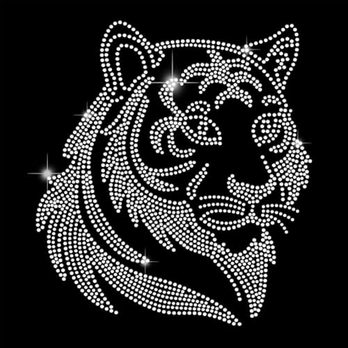 SUPERDANT Tiger Strass Transfer Zum Aufbügeln Tier Bling Strass T Shirt Transfer Strass Aufbügler Wärmeübertragung Hotfix Aufkleber Kristall DIY Dekor Für Kleidung Hoodies Bling Aufkleber Strass von SUPERDANT