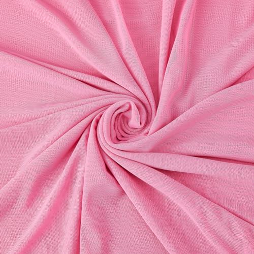 SUPERFINDINGS 1 Yard Rosa Stretch Transparent Material 4 Wege Stretch Netzgewebe Mesh 67 Zoll Leichtes Mesh Gewebe Für Futter Schneiderei Nähen Kleidung Puppe DIY Bastelprojekte von SUPERFINDINGS