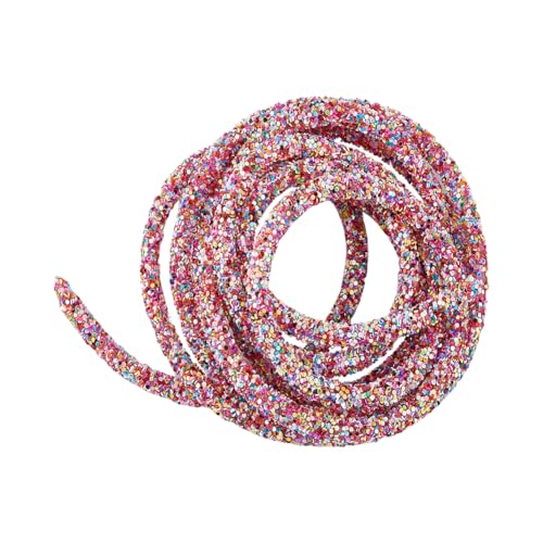 SUPERFINDINGS 1 Stück 10 Yards Kristall Strass Tube Seil Glitzer Pailletten Seil PVC Bunte Strass Seil Tube Schnur Für Hochzeitskleid Kostüm Applikation Schmuck Taschen Handwerk von SUPERFINDINGS