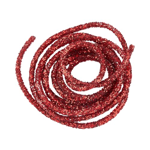 SUPERFINDINGS 1 Stück 10.94 Yard Strass Tube Kordel Glitzer Pailletten Kordel PVC Rote Strass Kordel Tube Für Hochzeitskleid Kostüm Applikation Schmuck Accessoire DIY von SUPERFINDINGS